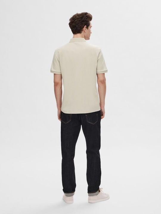 Herrenbluse Kurzarm Oatmeal Beige