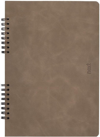 Next Spiral Notebook Ruled B5 70 Sheets 2 Subjects Brown 1pcs