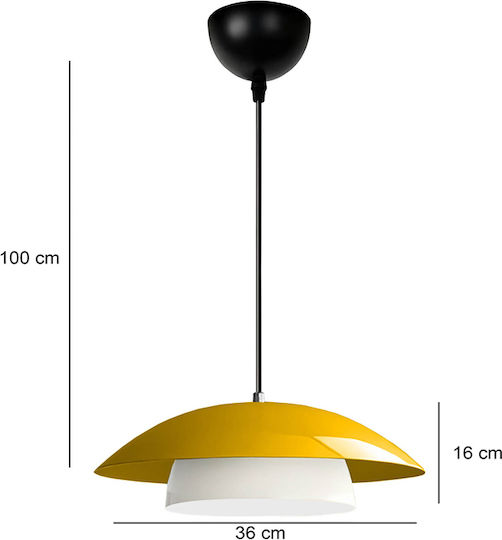 Megapap Eliora Κρεμαστό Φωτιστικό Κίτρινο με Ντουί E27 36x36x100εκ.