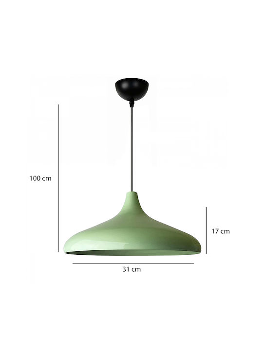 Megapap Lela Κρεμαστό Φωτιστικό Πράσινο με Ντουί E27 31x31x100εκ.