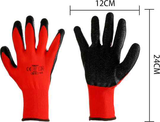 Tpster Gloves for Work Red Latex 1pcs