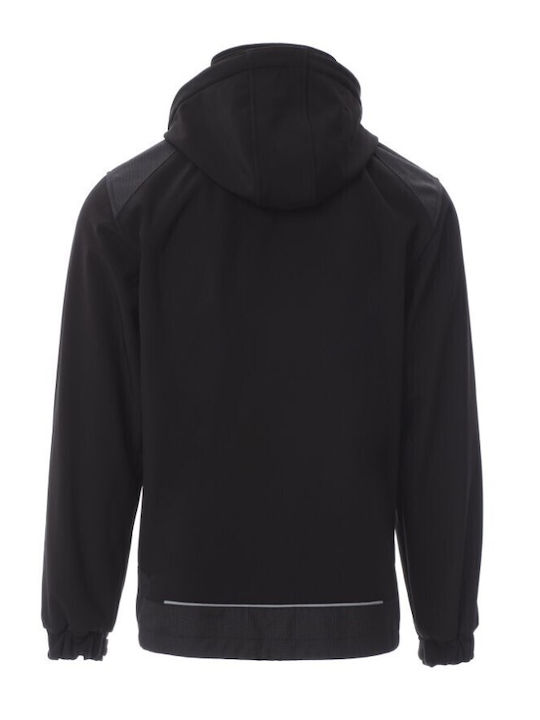 Payper Performer 2.0 Arbeitsjacke Reflektierend Softshell mit abnehmbarer Kapuze Schwarz