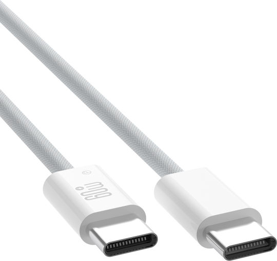 XO USB 2.0 Cable USB-C male - USB-C 60W PD Λευκό 1m 16.005.0356