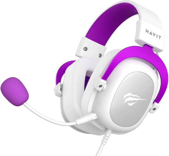 Havit H2002D Over Ear Gaming Headset με σύνδεση 3.5mm Μωβ