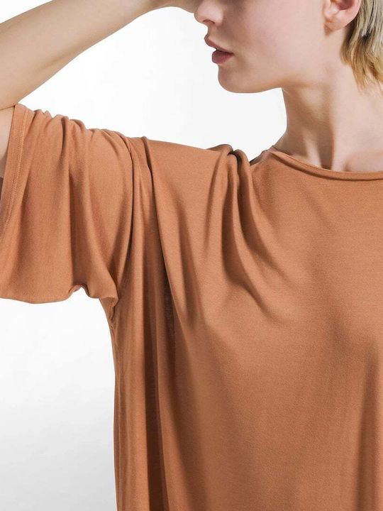 Γυναικείο Oversized T-shirt Καφέ