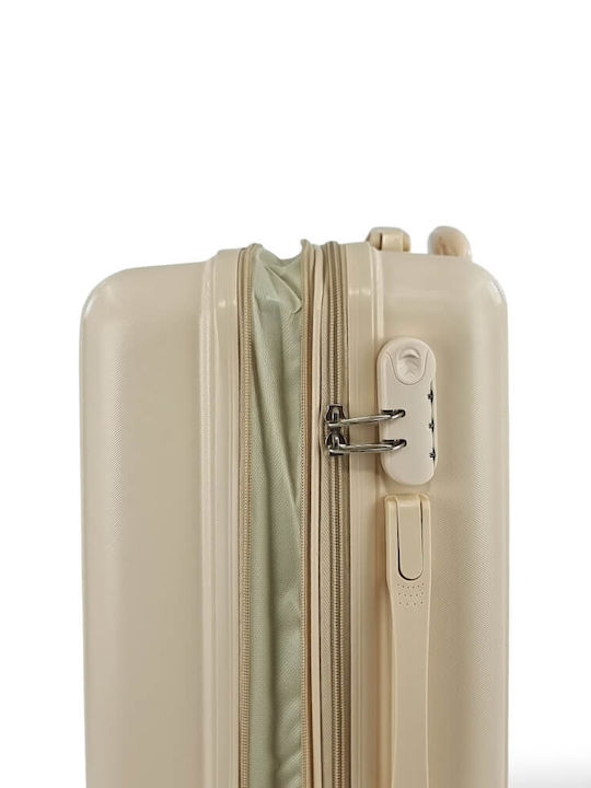 Playful Bags Βαλίτσα Ταξιδίου Καμπίνας Σκληρή Μπεζ με 4 Ρόδες Ύψους 55εκ.