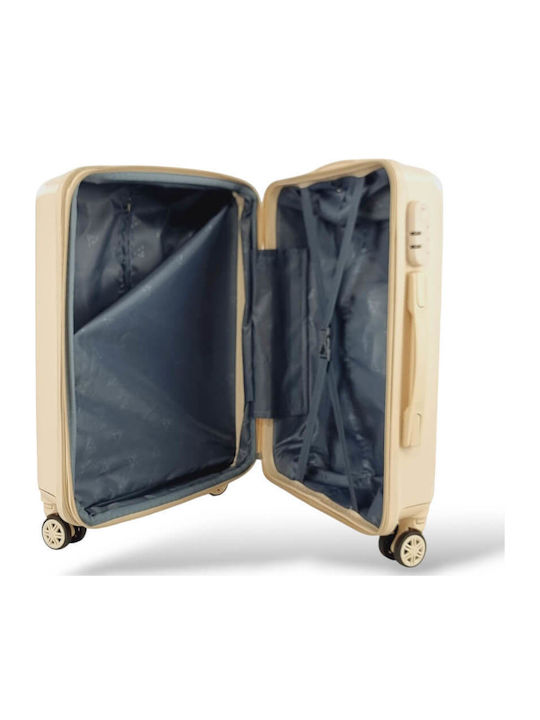 Playful Bags Βαλίτσα Ταξιδίου Καμπίνας Σκληρή Μπεζ με 4 Ρόδες Ύψους 55εκ.