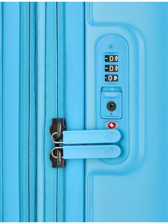 Mandarina Duck Logoduck+ Valiză De Călătorie De Cabină Tough Albastră Deschisă Cu 4 Roți Înălțime 55 Cm
