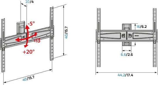 Meliconi 580478 Стойка за телевизор Стенен до 75"