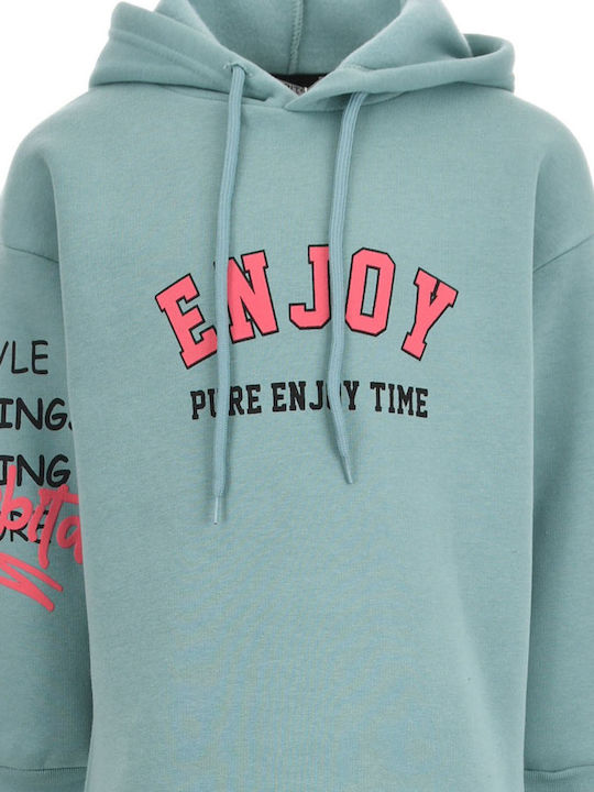 Kids Sweatshirt with Hood and Pockets Mint