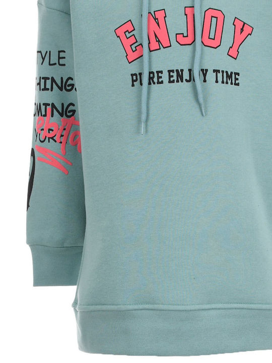 Kids Sweatshirt with Hood and Pockets Mint