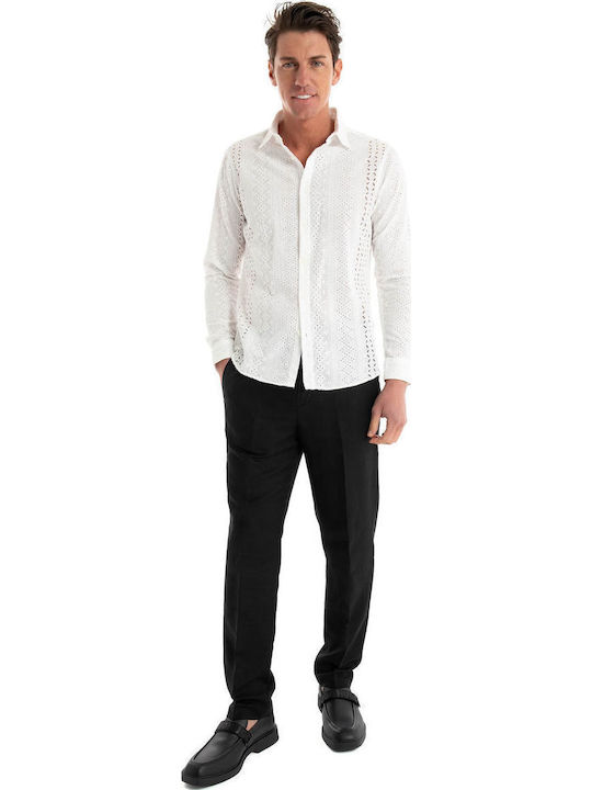 Long-sleeved Cotton Shirt White