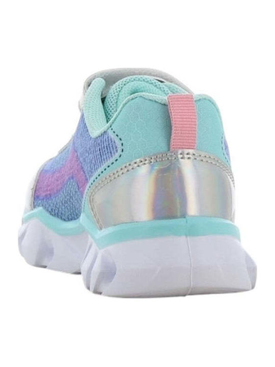 Frozen Παιδικά Sneakers με Σκρατς & Φωτάκια Ασημί