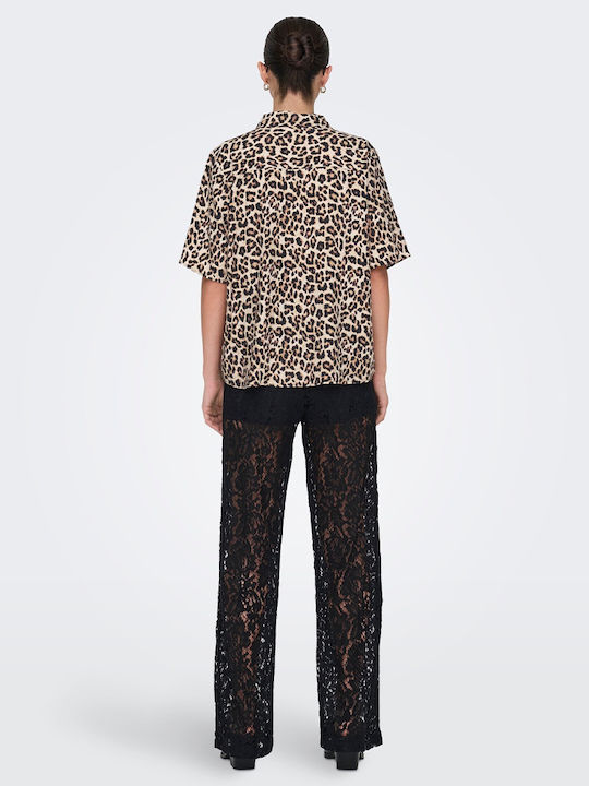 Women's Short Sleeve Shirt Brown