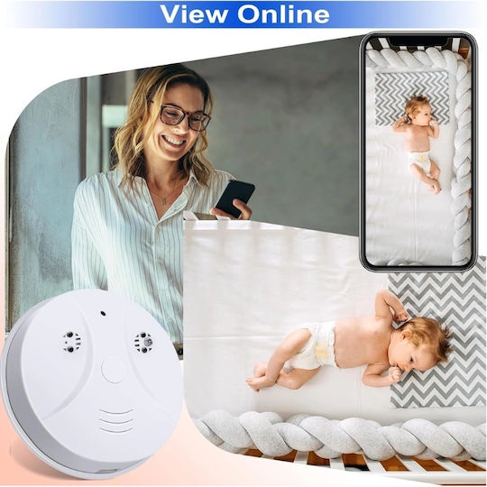 Cameră Spion Detector de Fum Iuni D101 8 Gb Wi-fi Vizualizare 4k Detectare Mișcare