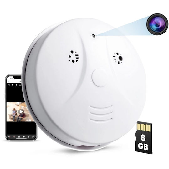 Cameră Spion Detector de Fum Iuni D101 8 Gb Wi-fi Vizualizare 4k Detectare Mișcare