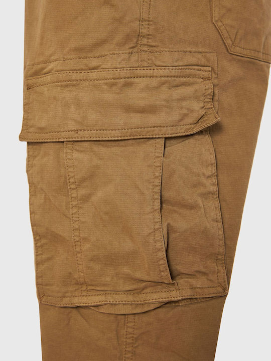 Trousers Cargo Elastic in Tapered Line Beige