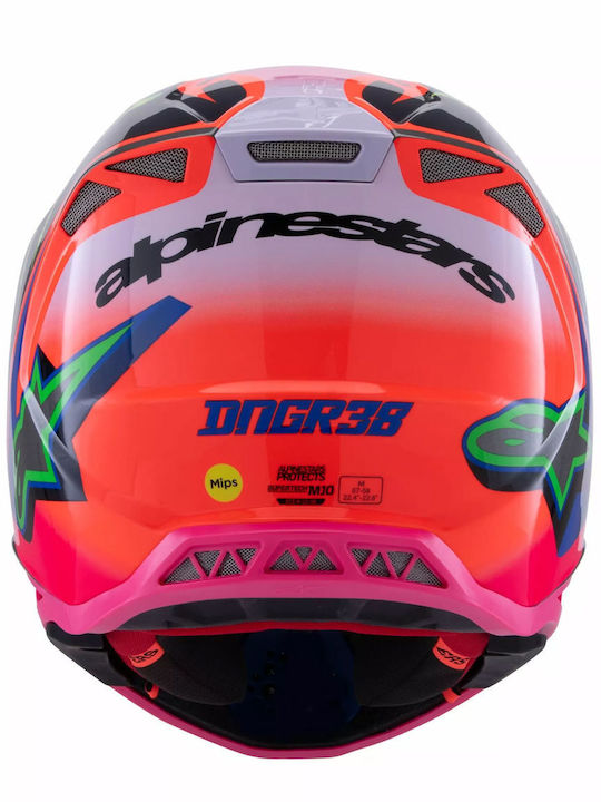 Alpinestars Supertech M10 Deegan Orange/Pink/Purple Κράνος Μηχανής Motocross ECE 22.06