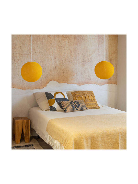 La Case de Cousin Paul Kids Single Ceiling Light E27 Globe Yellow 250W 38cm