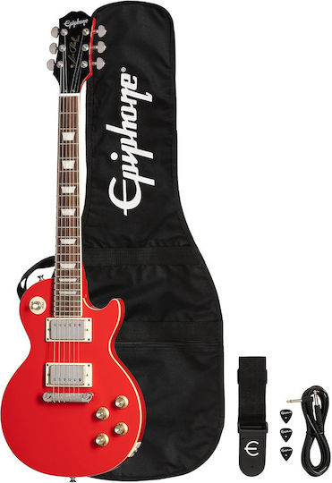 Epiphone Power Chitară Electrică Tăietură unică Roșie cu Husă
