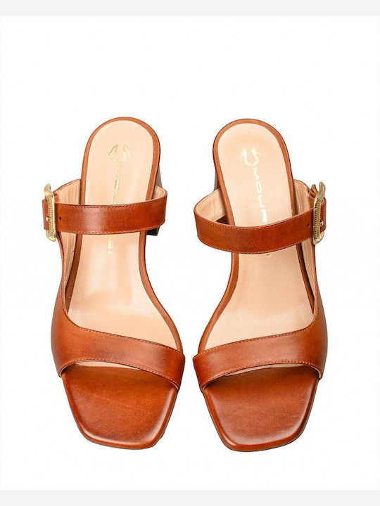 Leather Sandals Tabac Brown