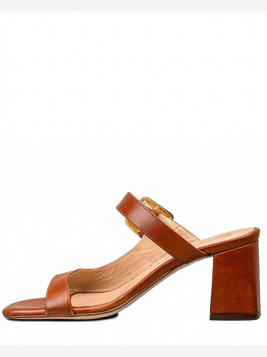 Leather Sandals Tabac Brown