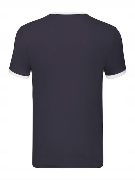 Fruit of the Loom Ringer Werbe-T-Shirt Navy/White
