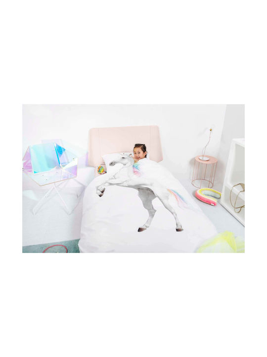 Snurk Set Kids Duvet Cover Single with Pillowcase White 140x200cm