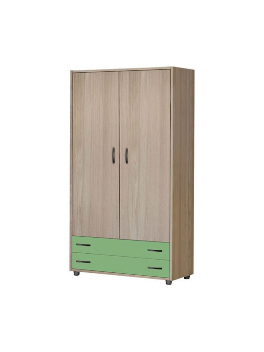 Δίφυλλη Ντουλάπα με 2 Συρτάρια Ροζ 90x50x180cm