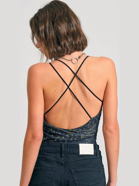 Εμπριμέ Off Shoulder Κορμάκι Τούλι