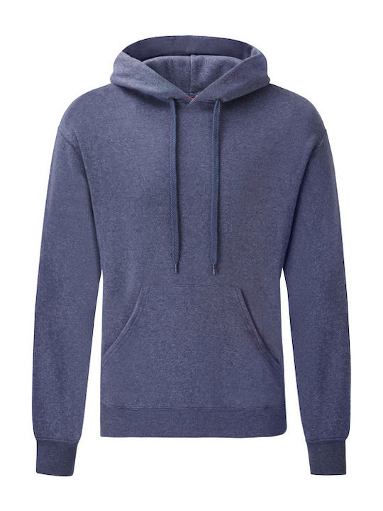 Fruit of the Loom Classic Ανδρικό Διαφημιστικό Φούτερ Μακρυμάνικο Vintage Heather Navy
