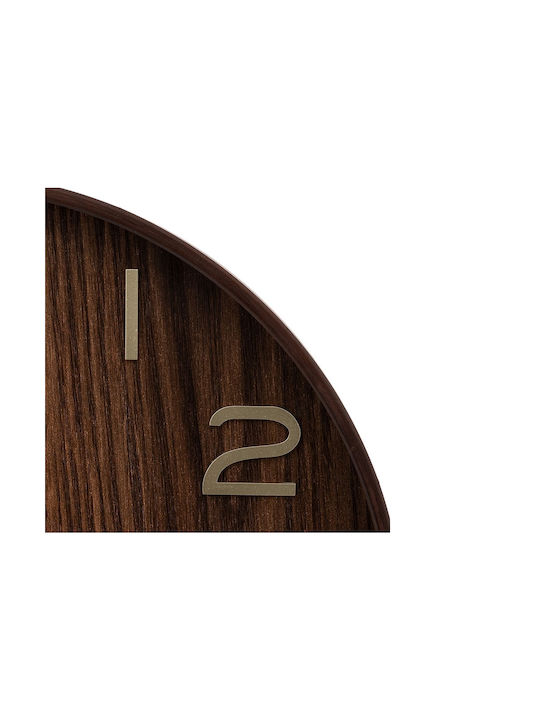 Atmosphera Ivana Silent Wooden Gold Wall Clock Ø38cm