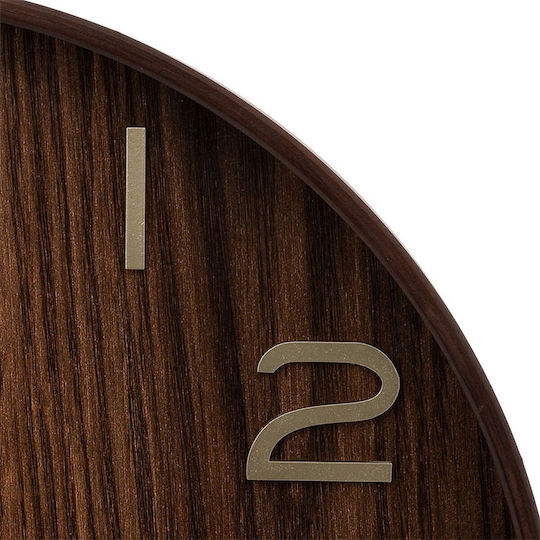 Atmosphera Ivana Silent Wooden Gold Wall Clock Ø38cm