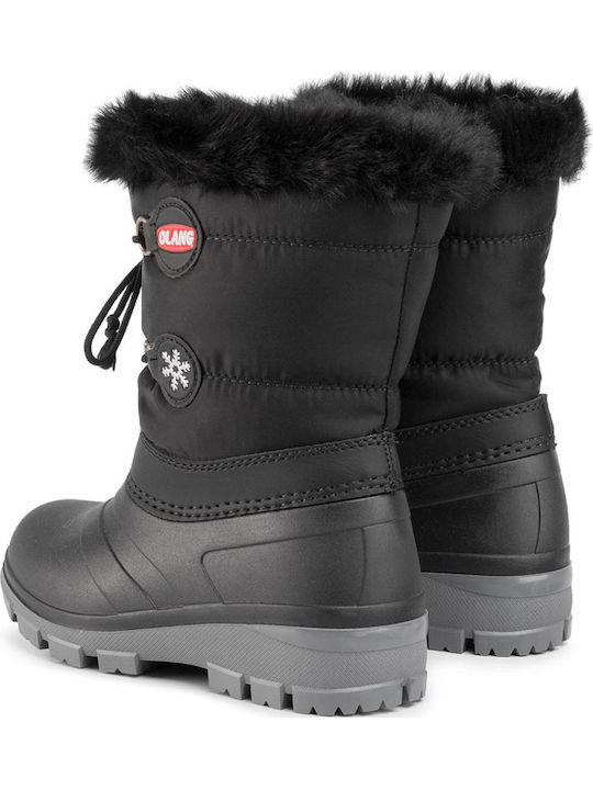 Patty Kids Snow Boots with Laces Black