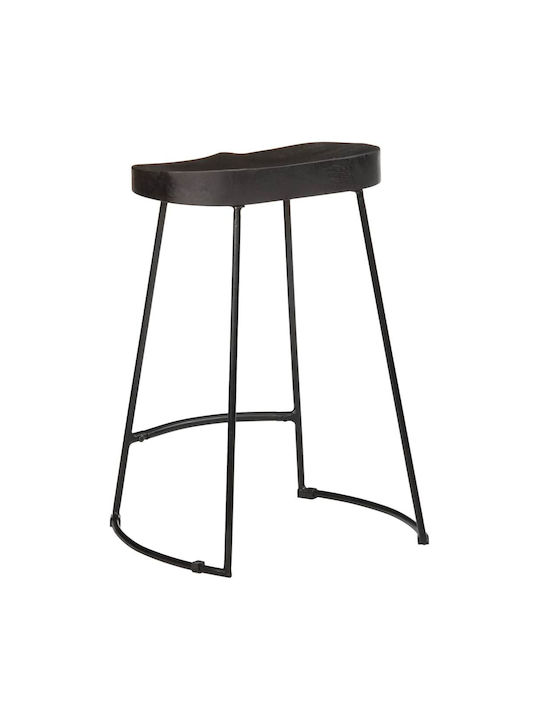 Stool Bar Wooden Black 2pcs 45x40x62cm