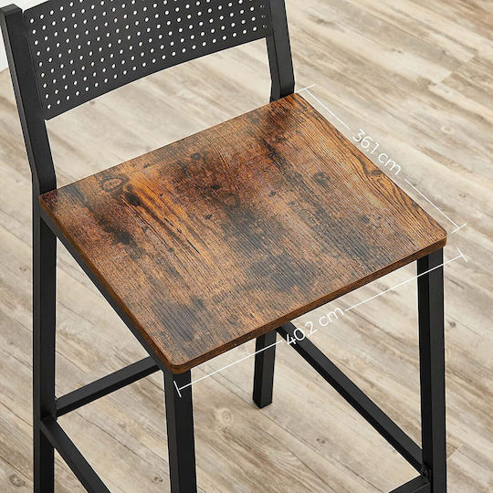 Hocker Bar Metall Braun 40x30x65cm