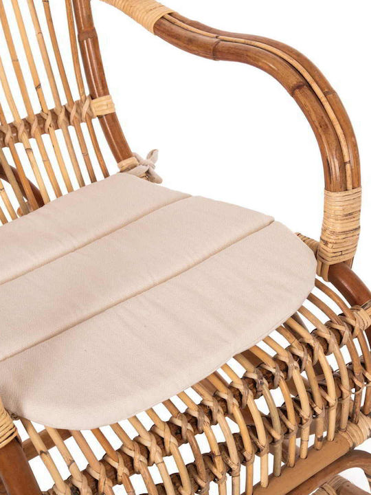 Κουνιστή Καρέκλα Rattan Santa Καφέ με Μαξιλάρι 103x60x91εκ.