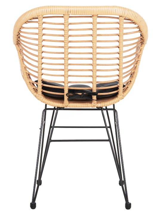 Πολυθρόνα Εξωτερικού Χώρου Rattan Allegra Μπέζ με Μαξιλάρι 58x59x82εκ.