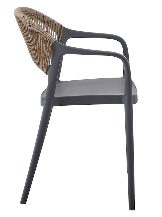 Gartenstühle Polypropylen Eva Grau/beige 56,5x49x83cm