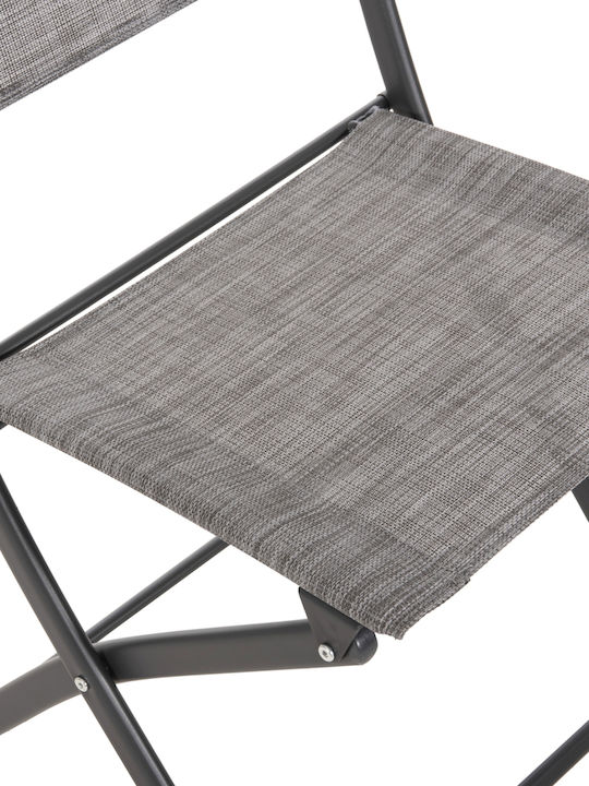 Scaun de exterior Metalic Mag Gri 4buc 45x51x81cm