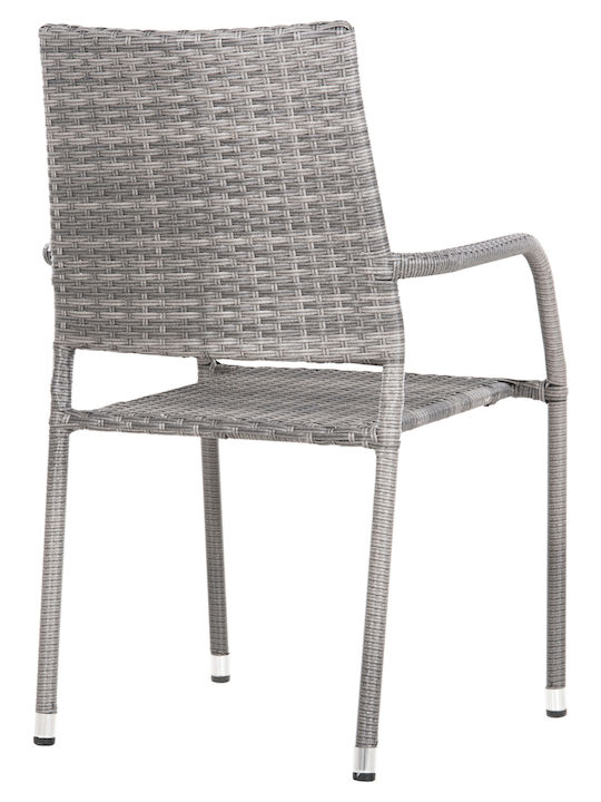 Gartenstühle Außenbereich Rattan Morner Grau 55x58x87cm