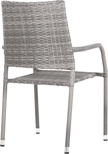 Градински Стол От Ратан Morner Сив 55x58x87см
