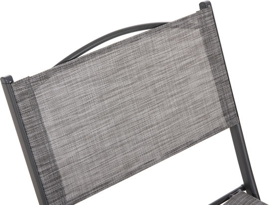 Outdoor Chair Metallic Mag Grey 4pcs 45x51x81cm