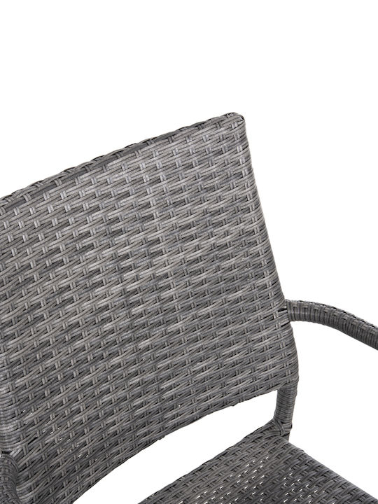 Gartenstühle Außenbereich Rattan Morner Grau 55x58x87cm