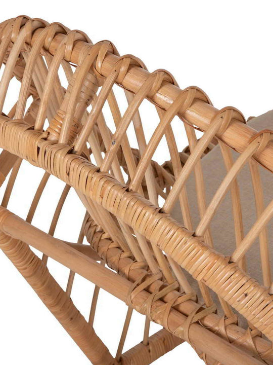 Πολυθρόνα Εξωτερικού Χώρου Rattan Entropy Φυσικό με Μαξιλάρι 80x97x85εκ.