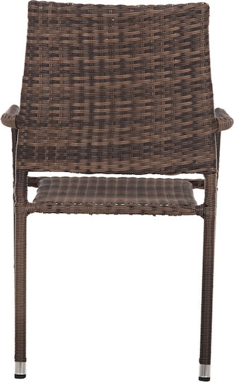 Καρέκλα Εξωτερικού Χώρου Rattan Morner Καφέ 55x58x87εκ.