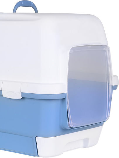 Zolux Cat Toilet Closed with Filter and Sieve Blue L58 x W45 x H48cm