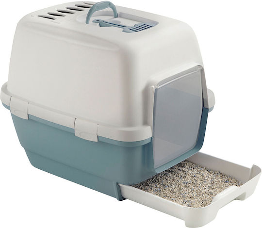 Zolux Cat Toilet Closed with Filter and Sieve Blue L58 x W45 x H48cm