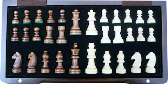 Chess Set Medium Șah din Lemn cu Pioni 28x28cm