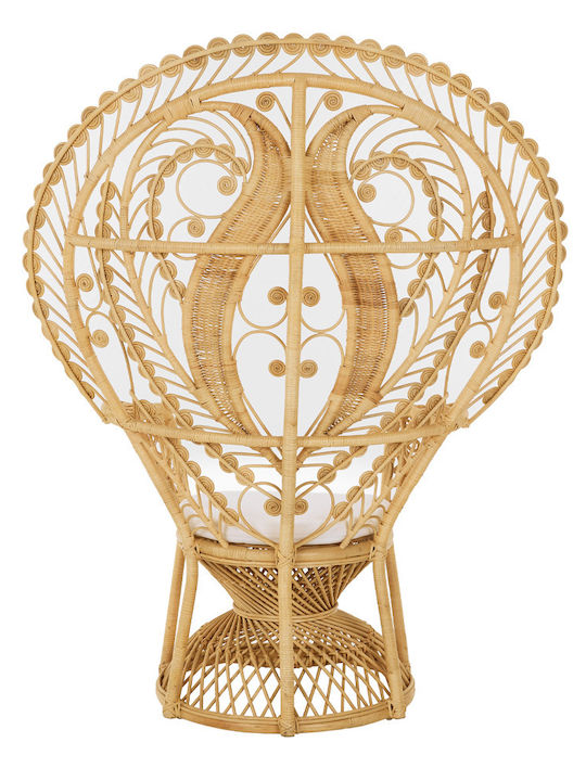 Fotoliu de exterior Rattan Emmaluelle Natural cu pernă 115x70x115cm